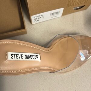 Steve Madden clear heel  new with box
